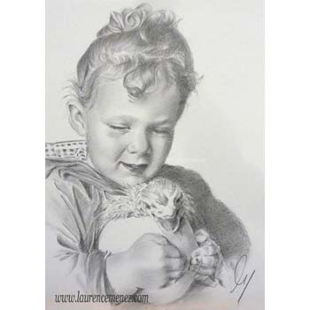 portrait au fusain sur commande