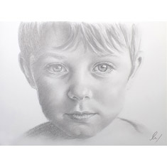 portrait au fusain sur commande