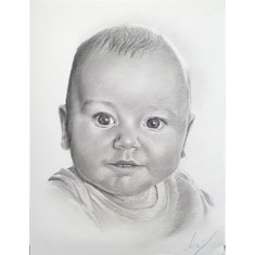 portrait au fusain  sur commande