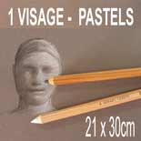 portrait de 1 visage 21x30cm aux pastels sur commande