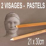 portrait de 2 visages 21x30cm aux pastels sur commande