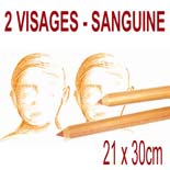 portrait de 2 visages 21x30cm à la sanguine sur commande
