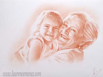 Retour aux portraits portrait à la sanguine sur commande