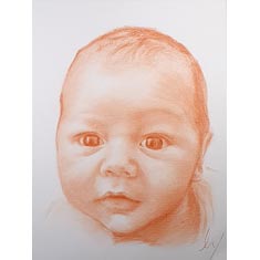 portrait à la sanguine sur commande
