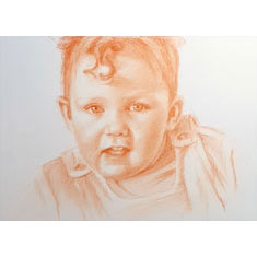 portrait à la sanguine sur commande