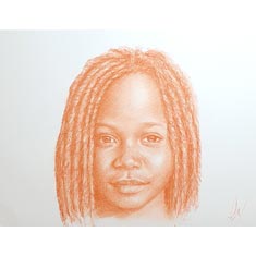 portrait à la sanguine sur commande
