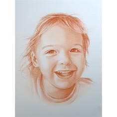 portrait à la sanguine sur commande